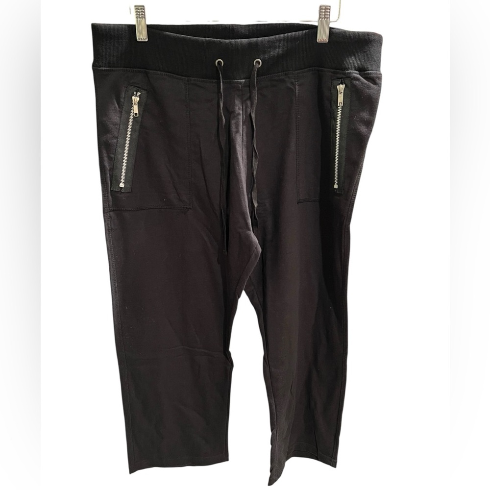 Cascade Blue Black Capri Jogger Pants w/ Zipper Pockets - Size XL - NWT